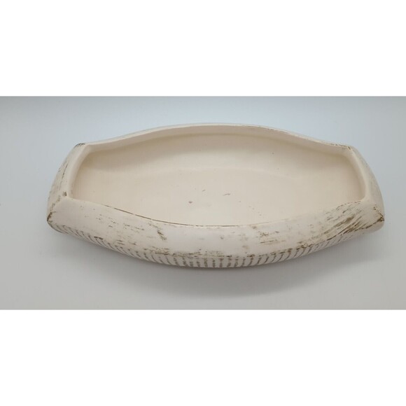 Vtg Mc Coy Rectangular Console Bowl Planter Gold White - Picture 2 of 6